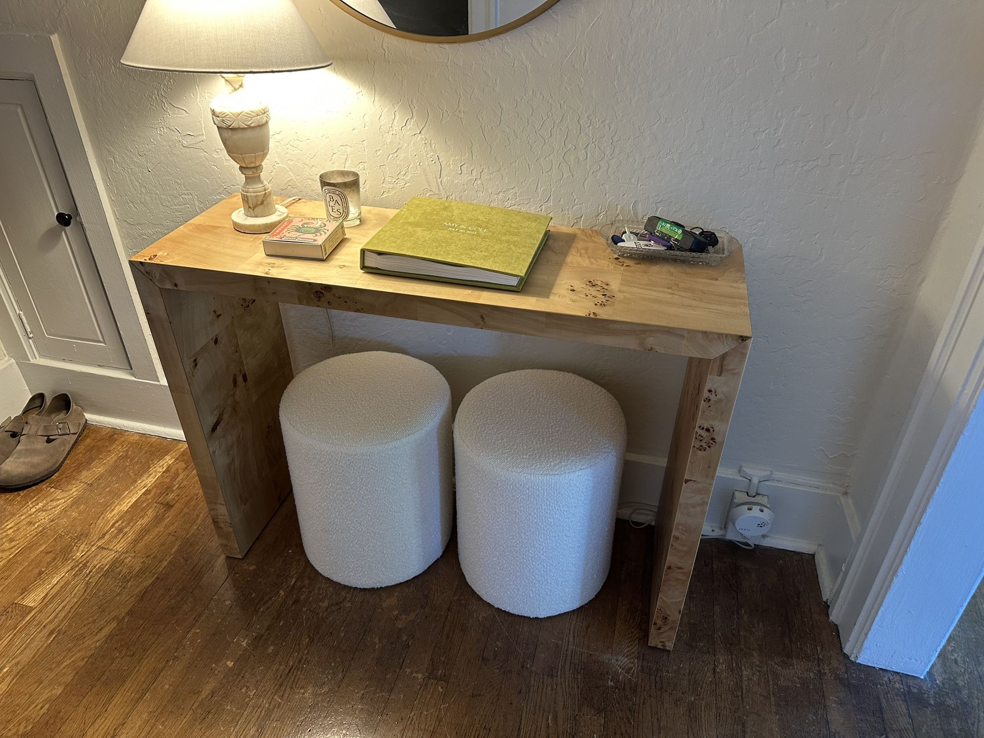 Boucle Stools/Ottoman - Set Of 2