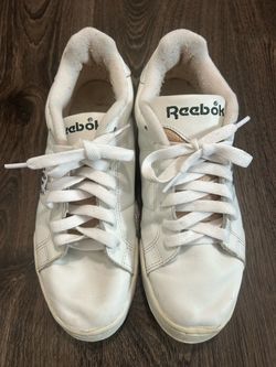 90’s Reebok Sneakers Tennis Shoes White Leather Upper Size 7