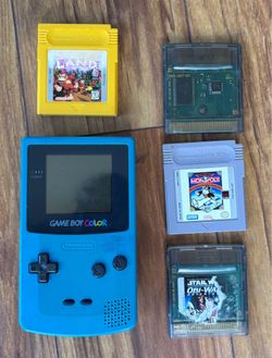 Game boy color with 4 games