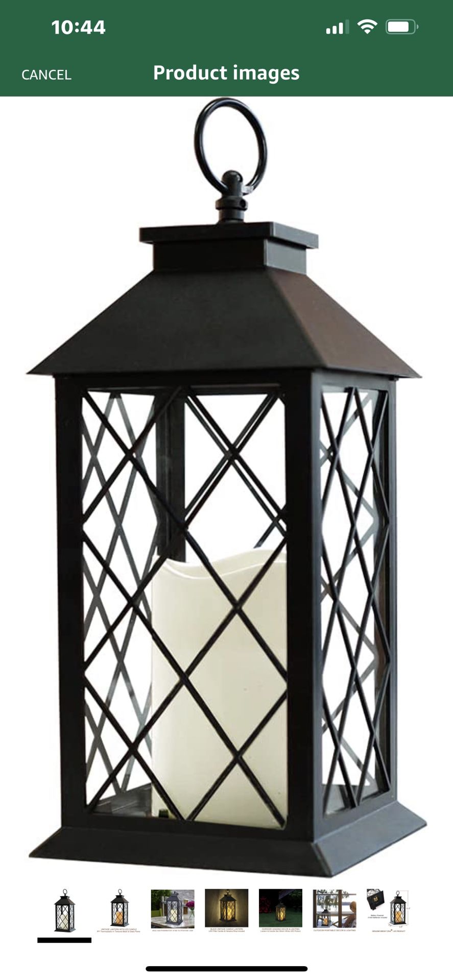 Bright Zeal 13.5" Black Vintage Candle Lantern with LED Pillar Candle and Timer - IP44 Waterproof Candle Lantern Outdoor Decorative Hanging Lantern Po