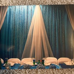9 Aqua Satin Drapes For Weddings/parties