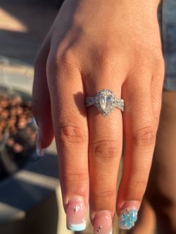 Neil Lane 2.5 CT Pear Diamond Bridal Set 14K White Gold