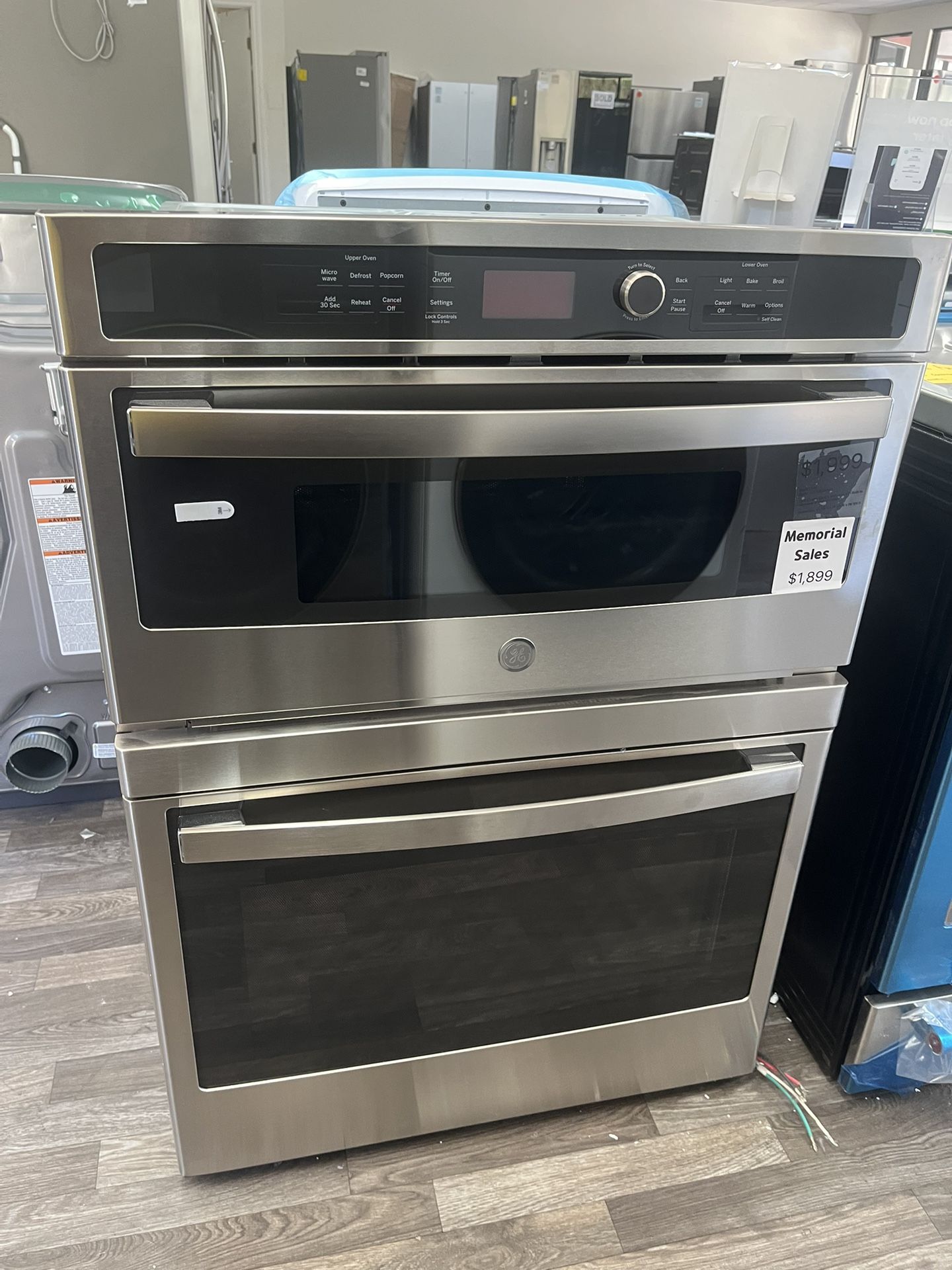 30” Wide Double Electric Wall Oven W/ Built In Microwave Top By GE At 53% Off MSRP!