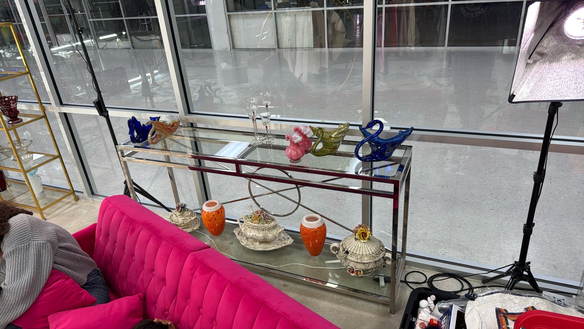 Sofa Table. Metal And Glass