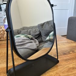 Black Metal Vanity Mirror w/ Tray