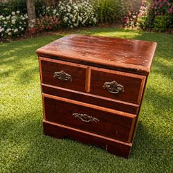 Solid Wood Nightstand / Small Dresser – Vintage Style