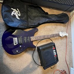 Electric Guitar With Case And Amp