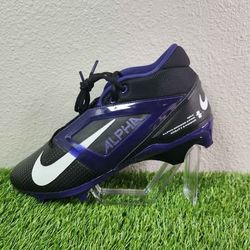 Nike Alpha Menace 4 Pro Football Cleats Black/Purple IB2507 004 Men Size 13.5