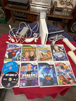 Nintendo Wii with nine games