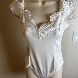 White Off The Shoulder Body Suit 