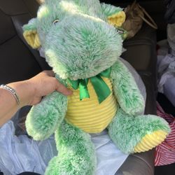 Dan Dee 16 Inch Holiday Triceratops Plush Green Dinosaur Soft Stuffed Animal