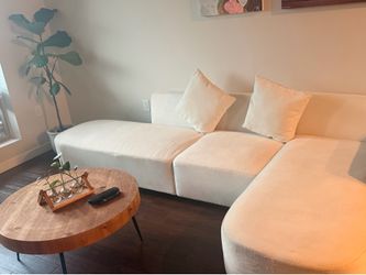 White L shape sofa