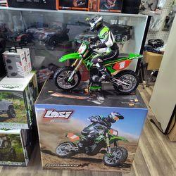 Losi pro Moto MX RC dirt bike Kawasaki green including battery and a charger