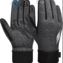 Brandnew(Small)Unisex Winter Touch Screen Gloves:Thermal Anti-Slip Windproof Gloves Black&Grey