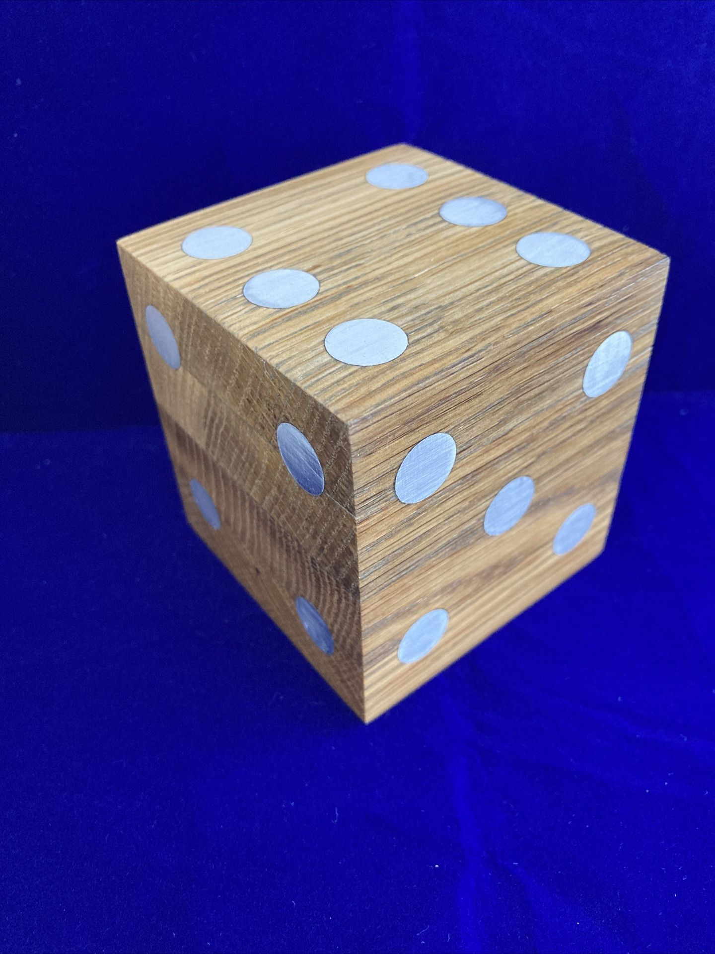 Handmade Wooden Dice With Aluminum Inlay