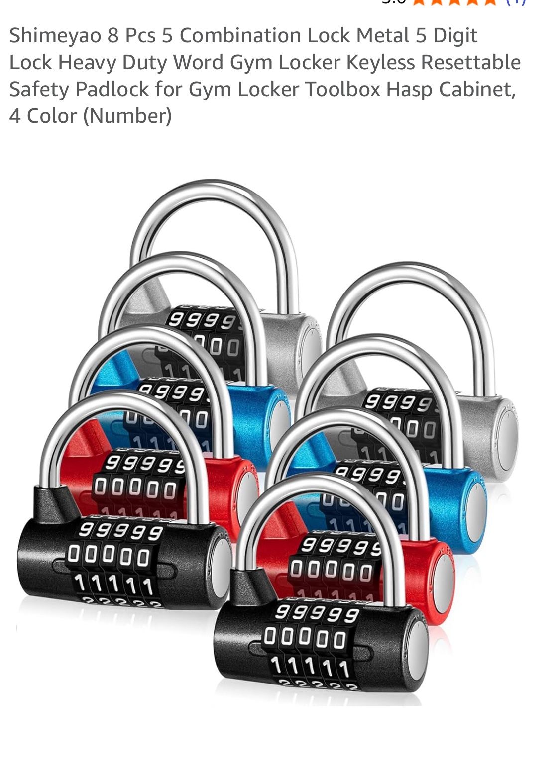 Shimeyao New 8 Pack Combination Locks