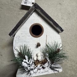 New 10” wood birdhouse home garden decor gift Christmas