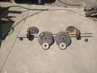 Weights and 6' chrome bar