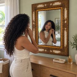 Gold & Cream Accent Mirror – Classic Decorative Style
