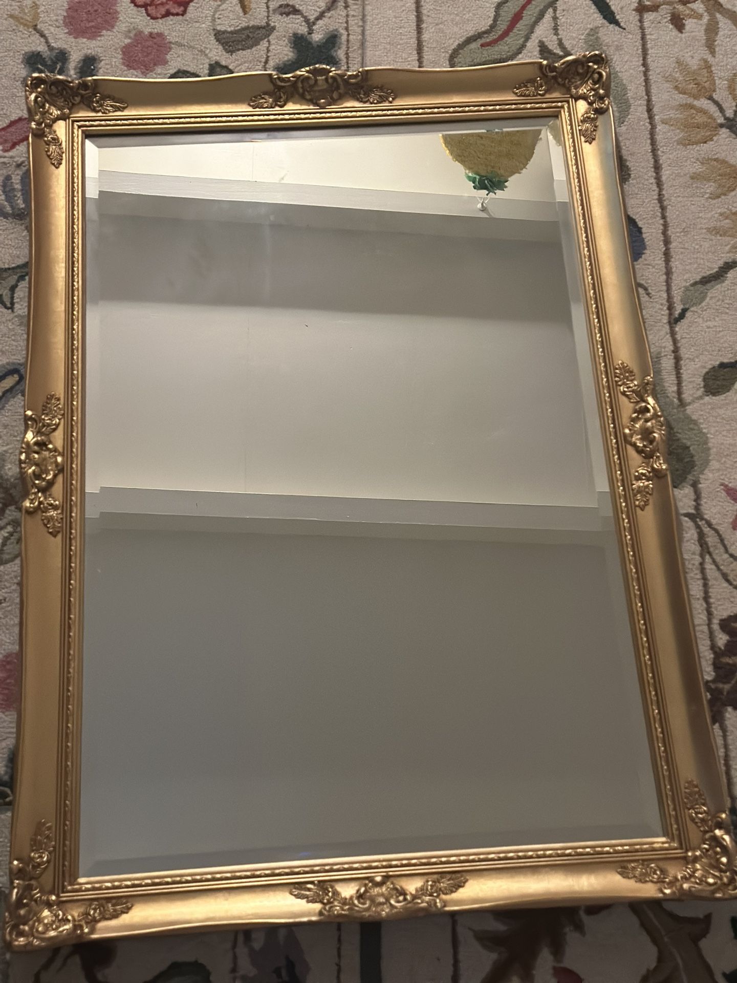 ✨ Large Ornate Gold Wall Mirror – 48x34 – Hollywood Regency / Vintage Carolina Mirror