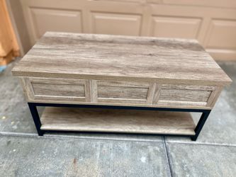 Rustic Lift-Top Coffee Table with Storage