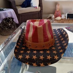 Patriotic Flag Hat Cowboy Style