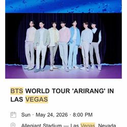 BTS Concert Tickets for Sale – May 24 & May 27