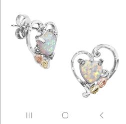 Landstroms black hills Sterling silver opal ring and earring set