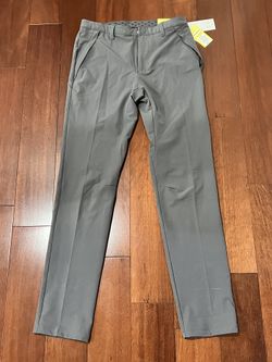 Men's Gray Lightweight Slim Fit Stretchy Comfort Travel Trouser Pants 30x32