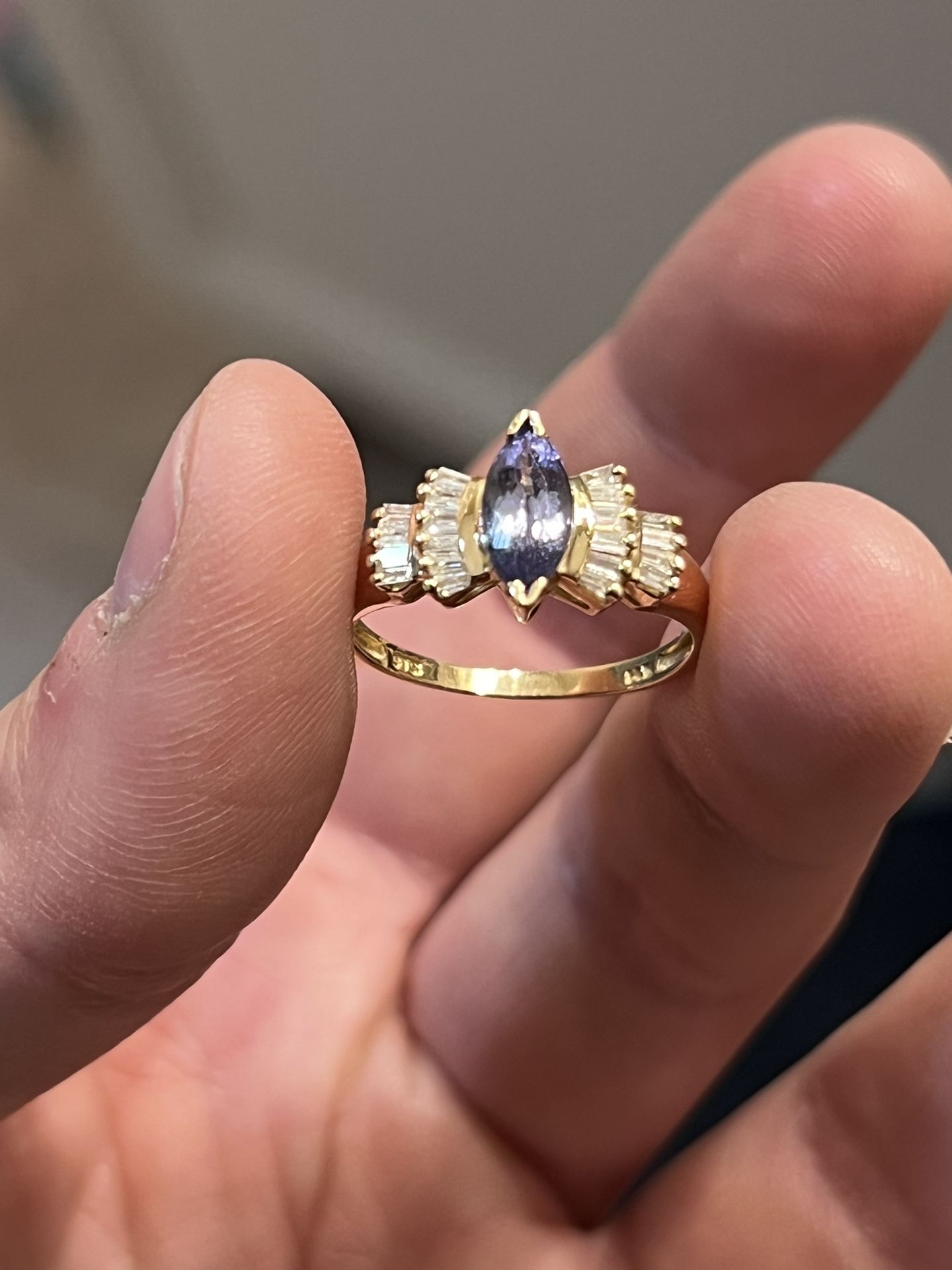 Gold Diamond Tanzanite Ring