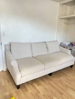 Cream Linen 3-Seat Sofa – Clean & Stylish | Pick Up May 29–31 Only