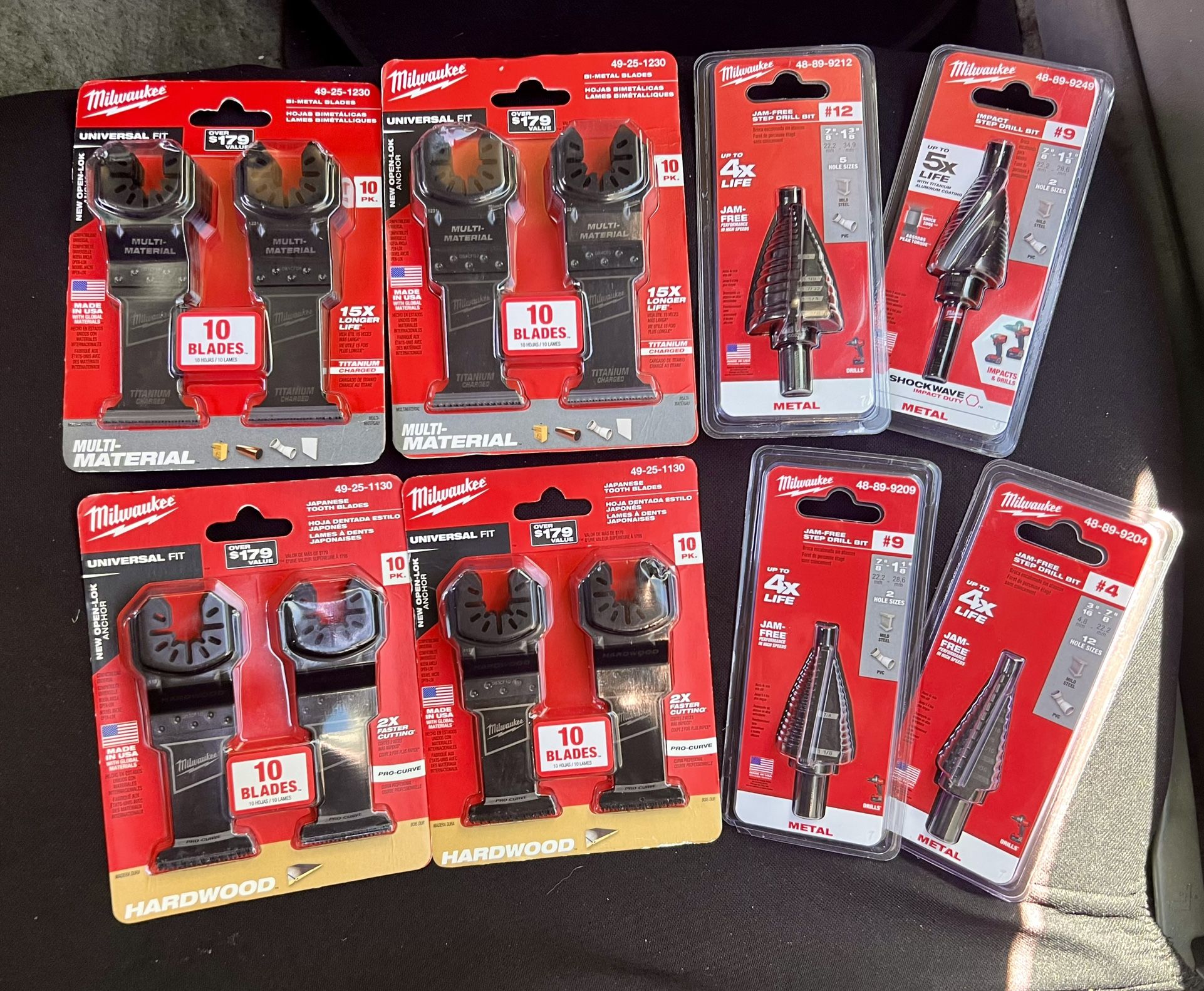 Milwaukee Blades & Step Bits- $120 Everything 