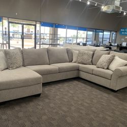 Tan Beige Sectional Couch