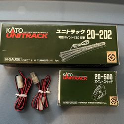 Kato N Scale Unitrack E. Turnout #6 Left with extras