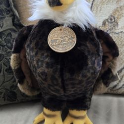 American Bald Eagle Plush Stuffed Bird 14" Disney's Animal Kingdom New Tags Kids Toy Collectible USA