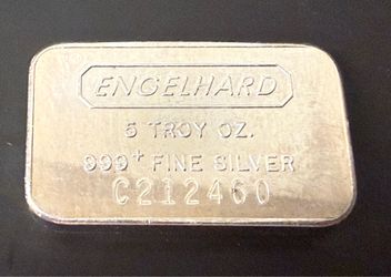 ENGLEHARD 5 OZ. TROY .999 FINE SILVER BAR CANADA