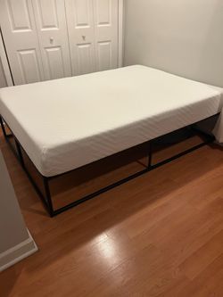 Barely Used: Full Size Bed Frame + Memory Foam Mattress