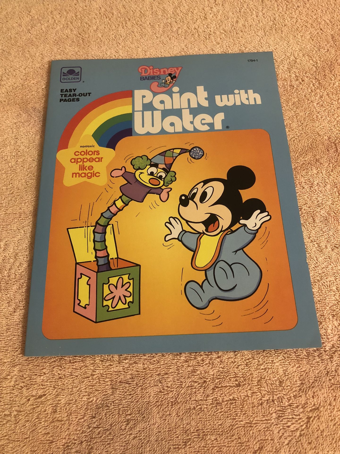 Vintage 1985 Golden Disney Babies Paint With Water Book #1794-1 Unused