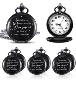 Pocket Watch - Black With Wording