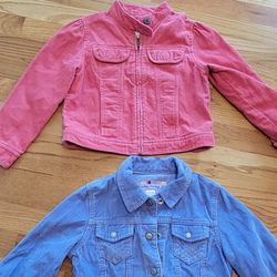 2 Girls Corduroy Short Jackets Sz 6