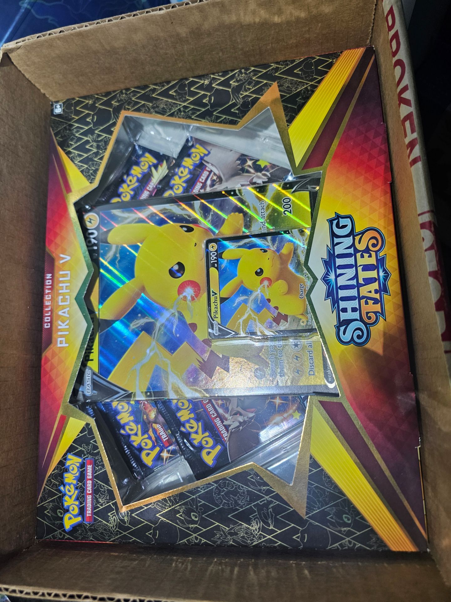 Pokemon Shining Fates Pikachu V box