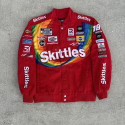 Vintage Skittles Denim Nascar Jacket