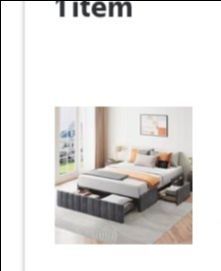Queen bed frame upholstered with four drawers