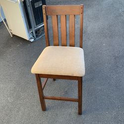 Wood And Upholstered High Chair