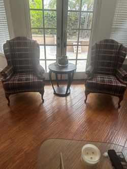 Plaid Wingback Chairs