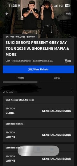 SuicideBoys and Shoreline Mafia Tockets