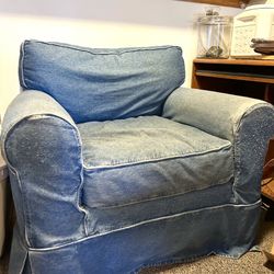 Eddie Bauer Vintage Denim Sofa Chair 