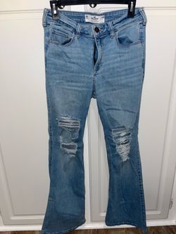 Distressed Curvy Mid-Rise Hollister Bootcut