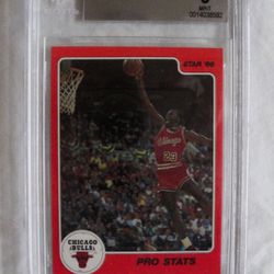 1986 Star Company Michael Jordan Pro Stats Card # 4 BGS 9 MINT
