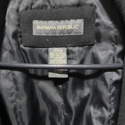 Black Peacoat Jacket From Banana Republic XL